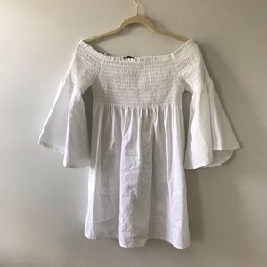 White Off the Shoulder Boohoo Dress